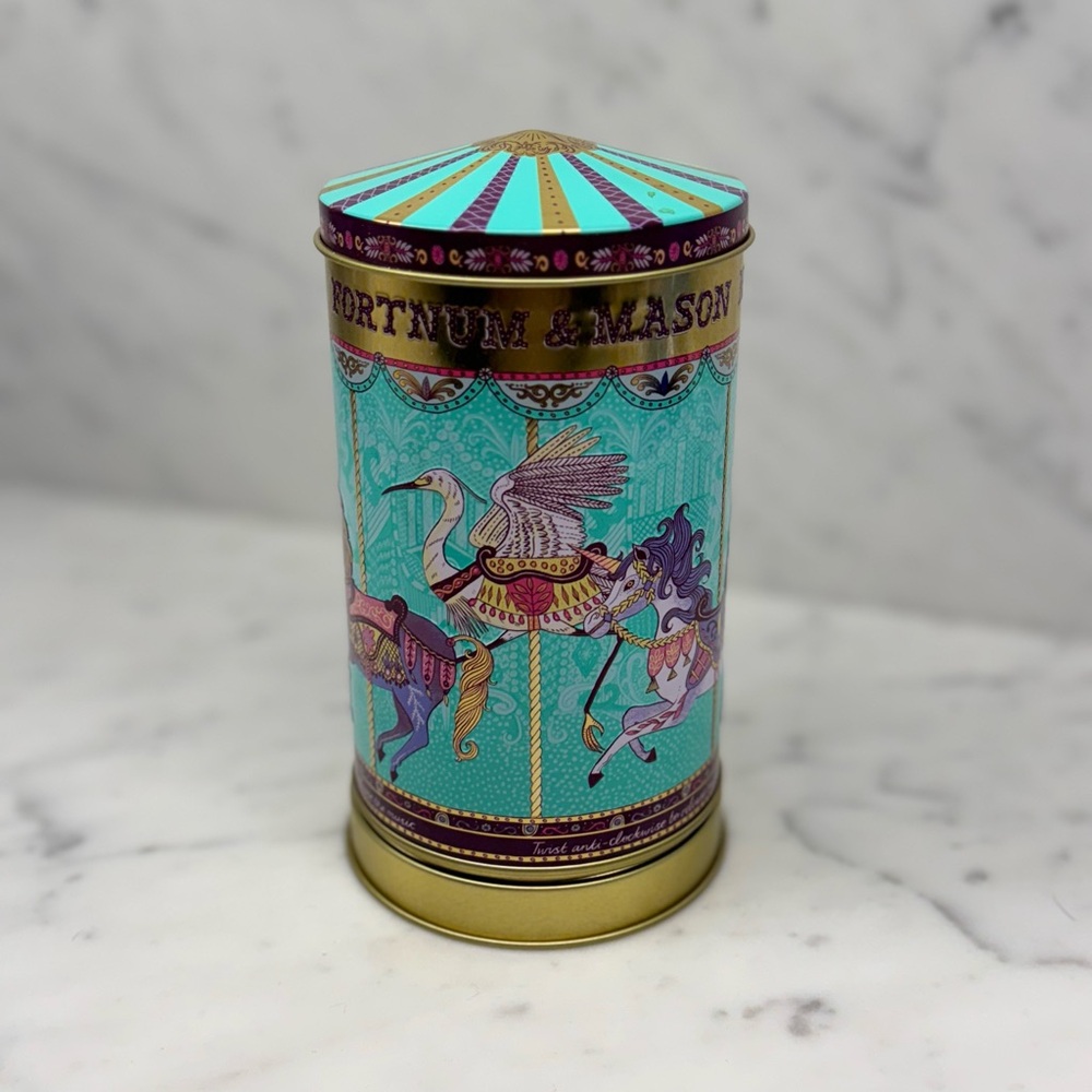 Fortnum & Mason “magnificent mini musical merry-go-round” biscuit/cookie tin